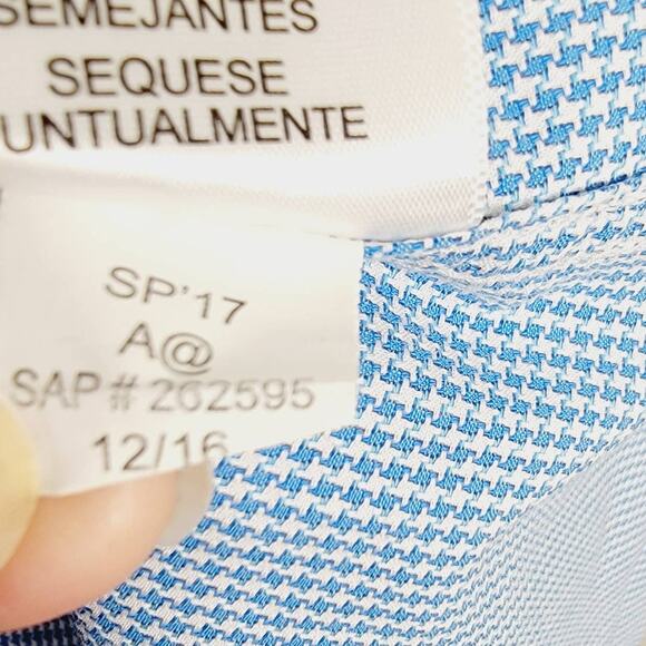 Ben Sherman Blue & White Micro Check Button Down Shirt Size 15 32/33 - Small - Picture 6 of 7